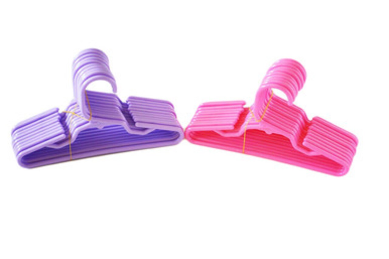 12 Pink and 12 Purple Hangers for 18 Inch Doll Clothes - Keep Your Doll's Wardrobe Organized and Stylish